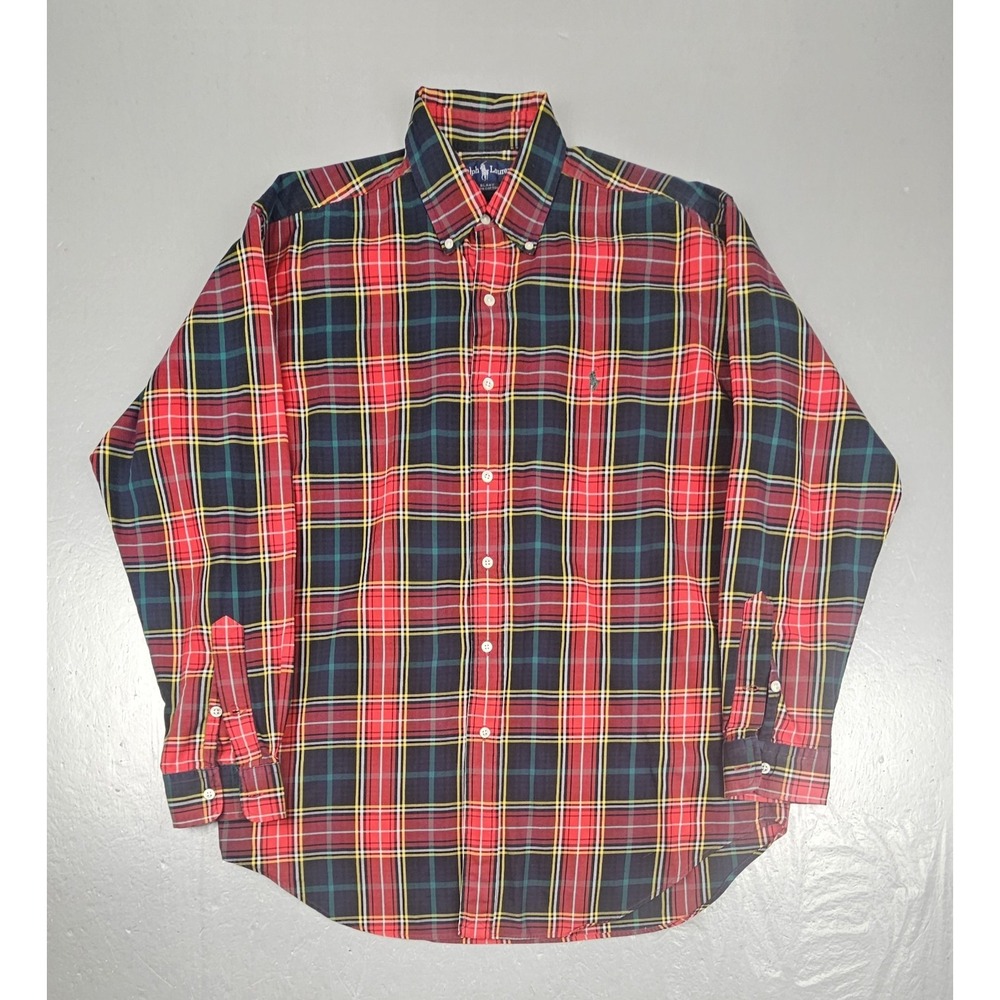 Vintage 90s Polo Ralph Lauren Blake Button Down Shirt Mens Lrg Plaid Multicolor